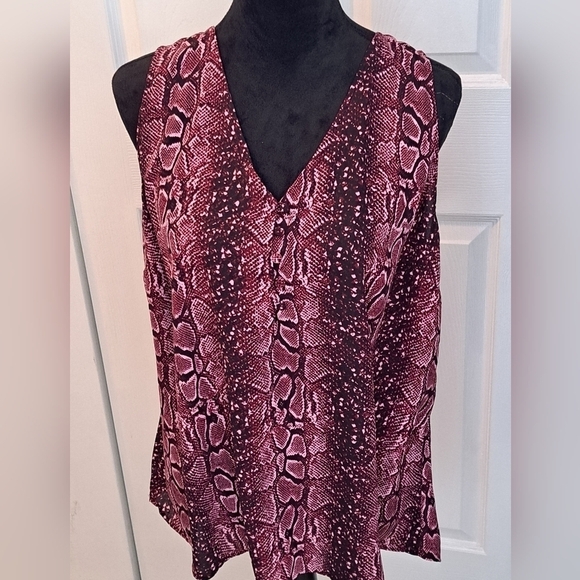 A HTL 1980 Snakeskin Sleeveless Blouse/Tank Top    Size 1X - Picture 6 of 8